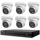 HiLook Hikvision 6MP AcuSense 8CH CCTV Kit with 6 Turret IP Cameras + 8CH NVR IPC-T262H-MU