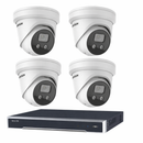 8MP 4CH Hikvision CCTV Kit: 4 x Outdoor Turret Cameras with Acusense Filter + 4CH NVR 4TB HDD