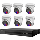 HiLook Hikvision 6MP AcuSense 8CH CCTV Kit with 6 All-in-One Colour Deterrence Cameras IPC-T269-MU/SL
