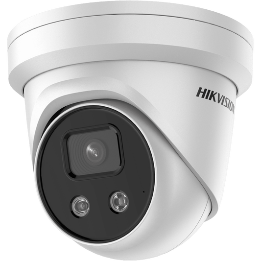 Hikvision – 4MP AcuSense Powered-by-DarkFighter White Fixed Turret Network Camera, 2.8mm – DS-2CD2346G2-IU