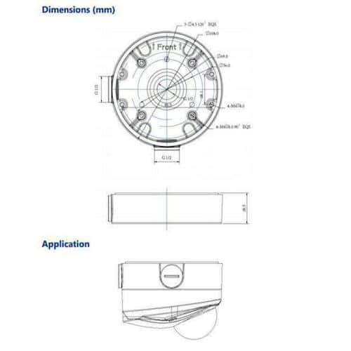 DaHua Aluminum CCTV Adapter Plate of PT Network Camera – DH-PFA107