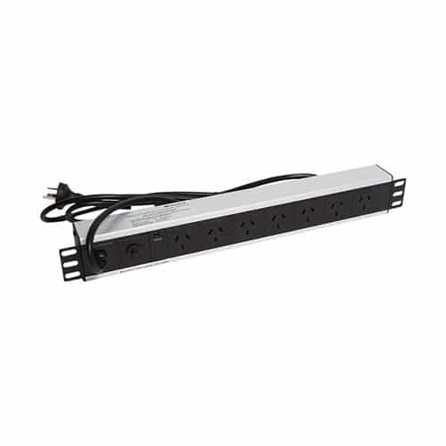 Wideband 7 Way Basic Horizontal PDU, (7) 3 Pin Aus GPO output (1) 3 Pin Aus Plug Input, 10A, 240V