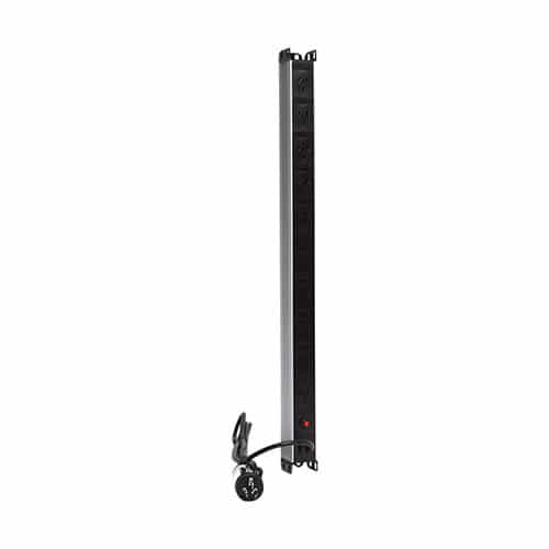 Wideband 10 Way Basic Vertical PDU, (10) 3 Pin Aus GPO Output (1) 3 Pin Aus Plug Input, 10A, 240V